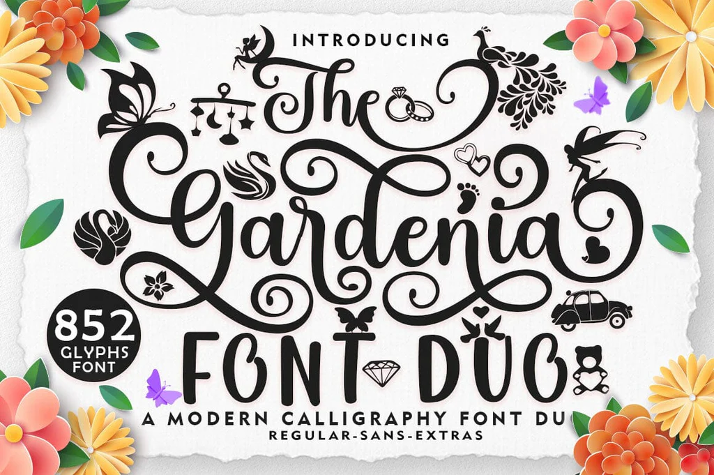 The Gardenia Extras Font preview