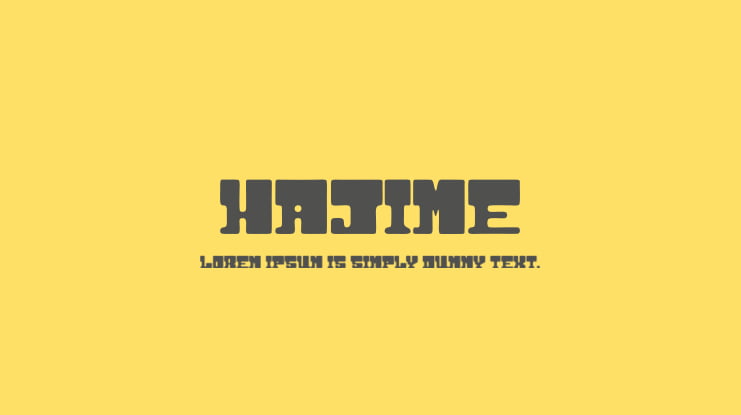 HAJIME Font preview