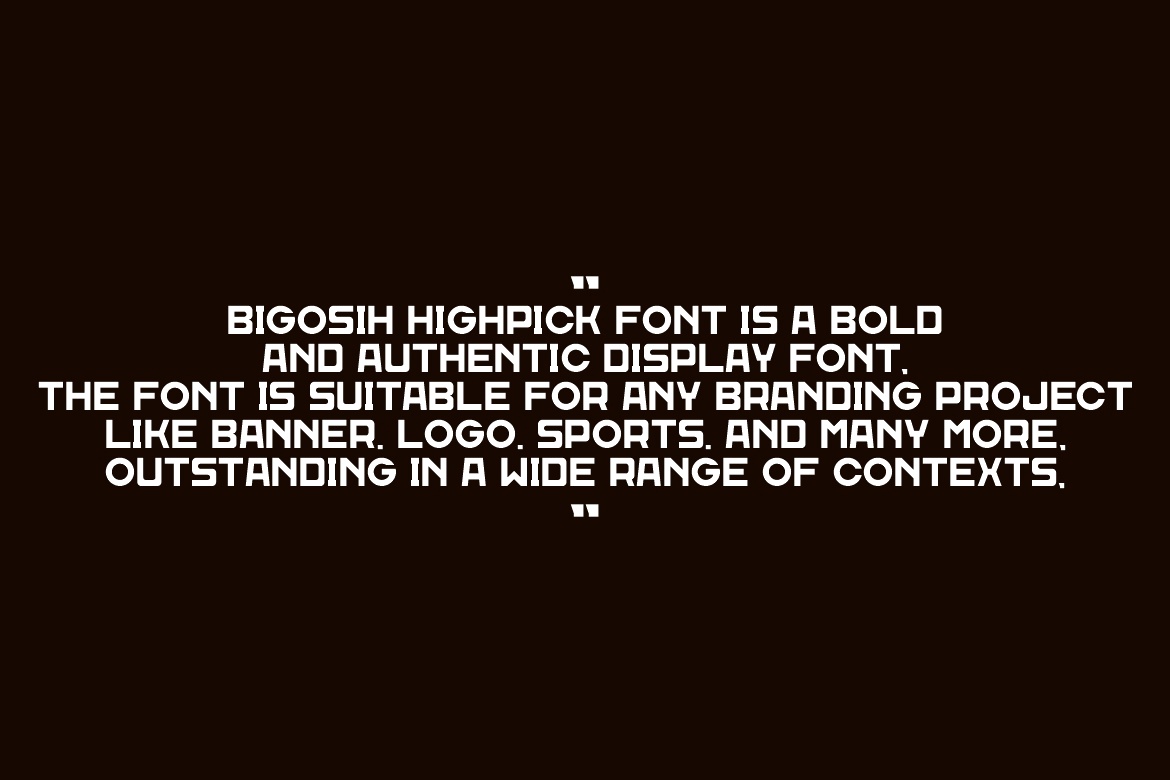 Bigosih Highpick Regular Font preview