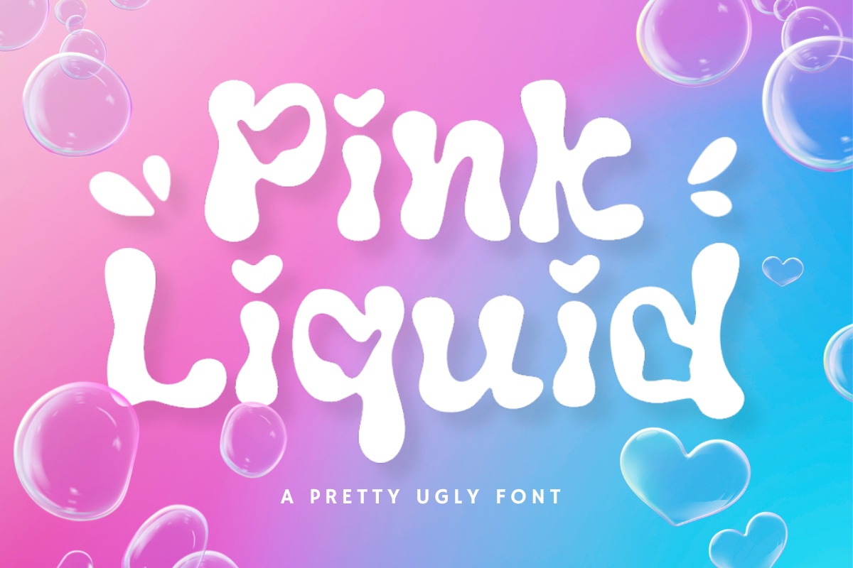 Pink Liquid Font preview