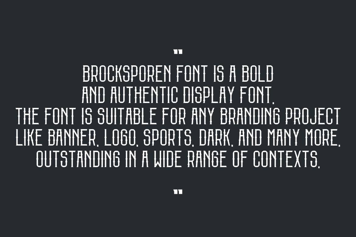 Brocksporen Regular Font preview