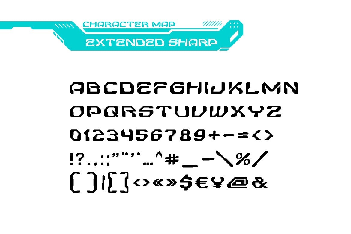 AiTech Sharp Extended Regular Font preview