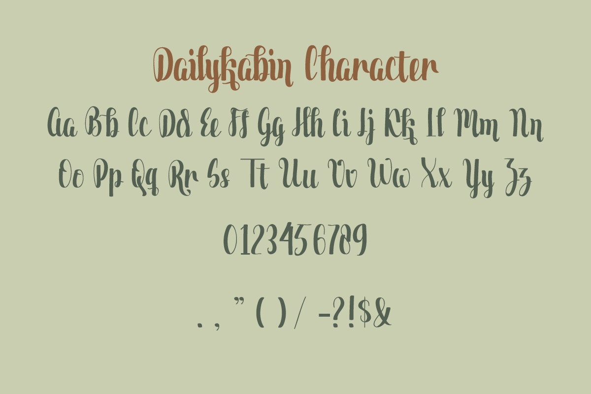 Dailykabin Regular Font preview
