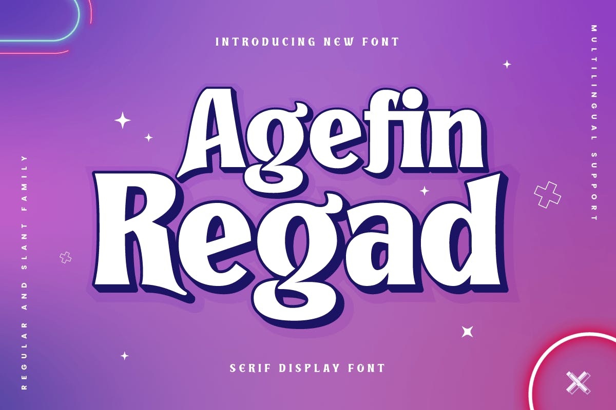 Agefin Regad Slant Font preview