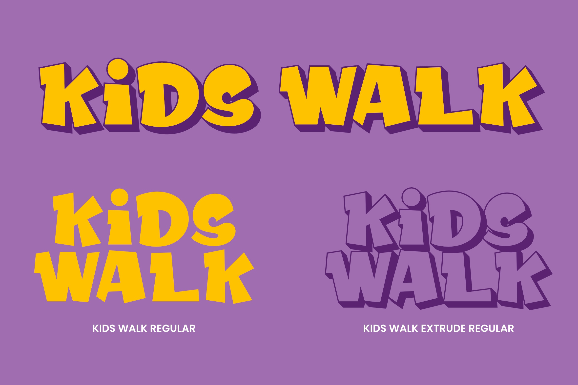 Kids Walk Regular Font preview