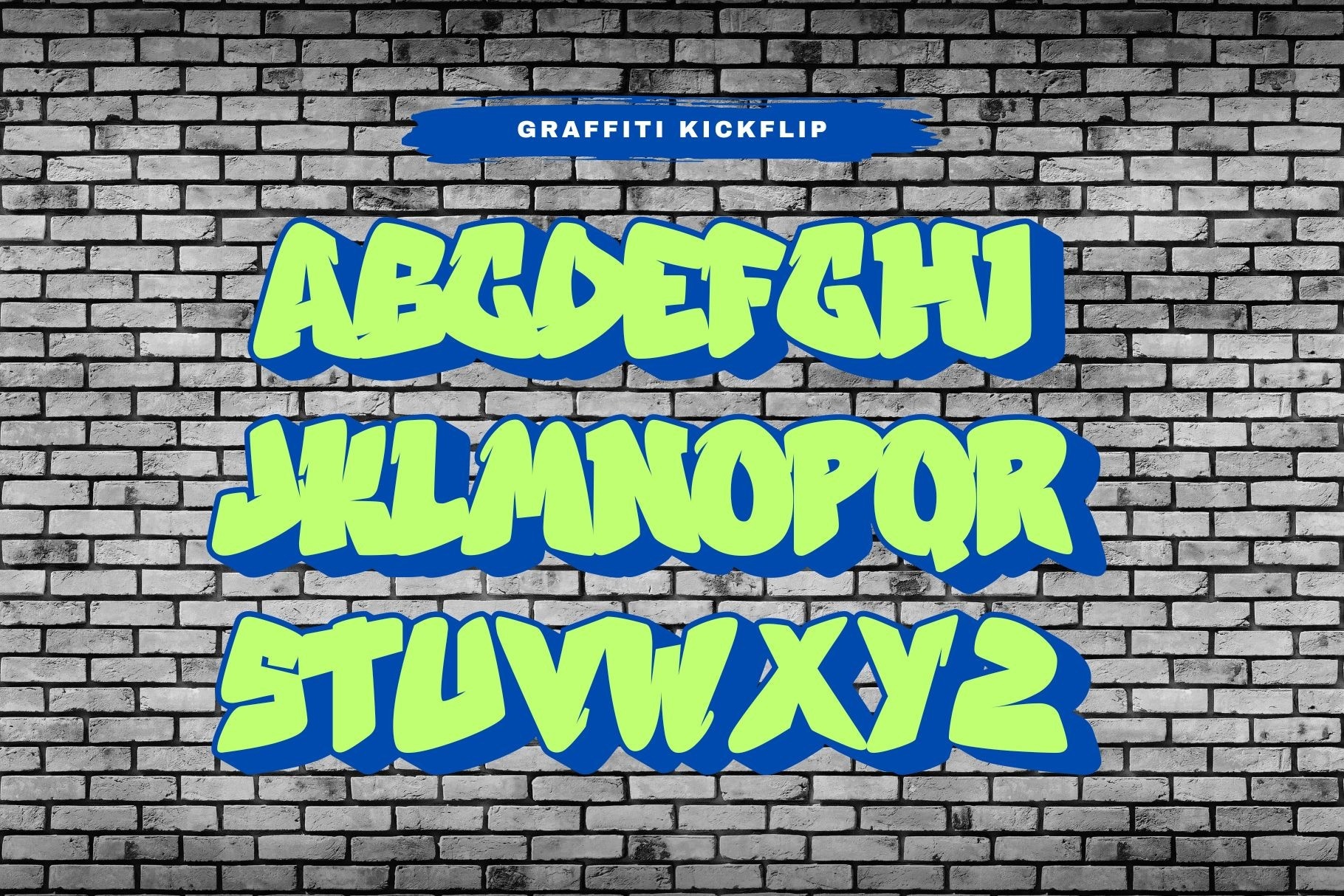 Graffiti Kickflip Shadow Font preview