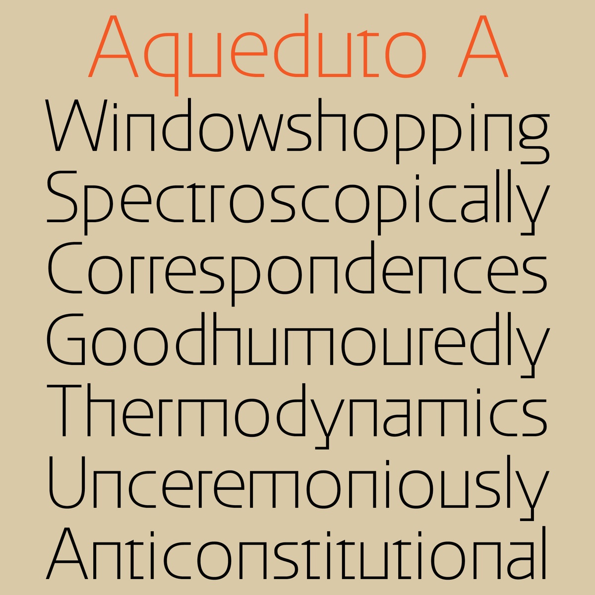 Aqueduto Thin A Font preview