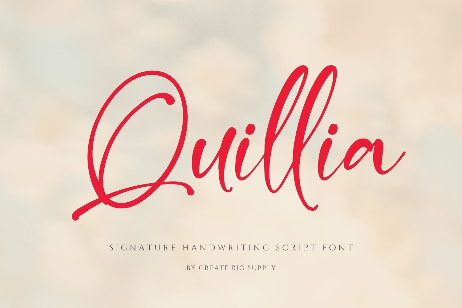 Quillia Regular Font preview