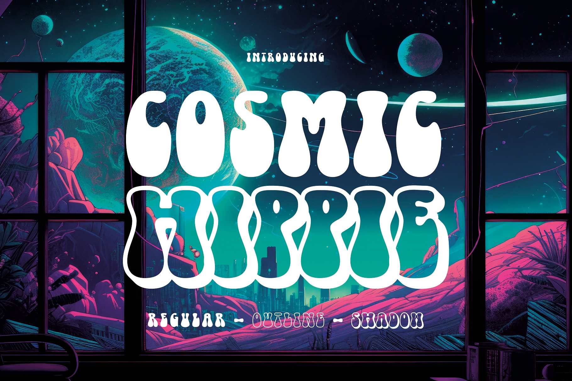 Cosmic Hippie Shadow Font preview