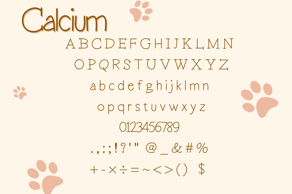 Calcium Regular Font preview