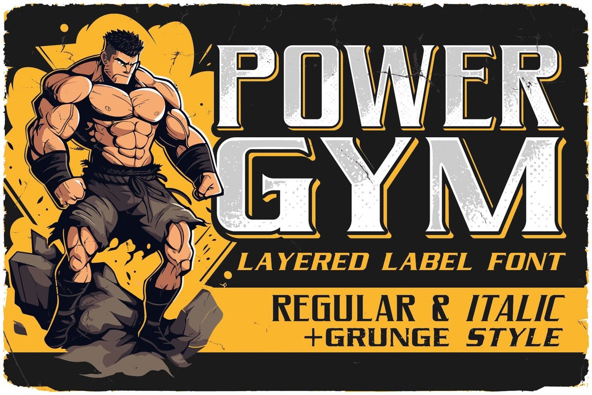Power Gym TextureFX Font preview