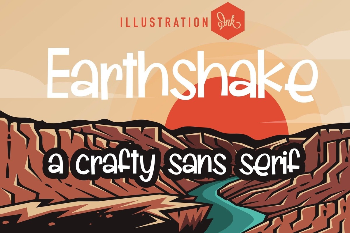 PN Earthshake Font preview