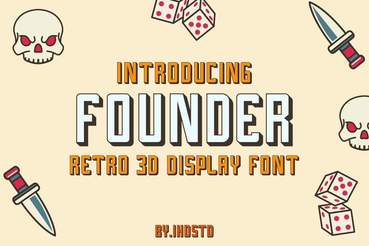 Founder Outline Font preview