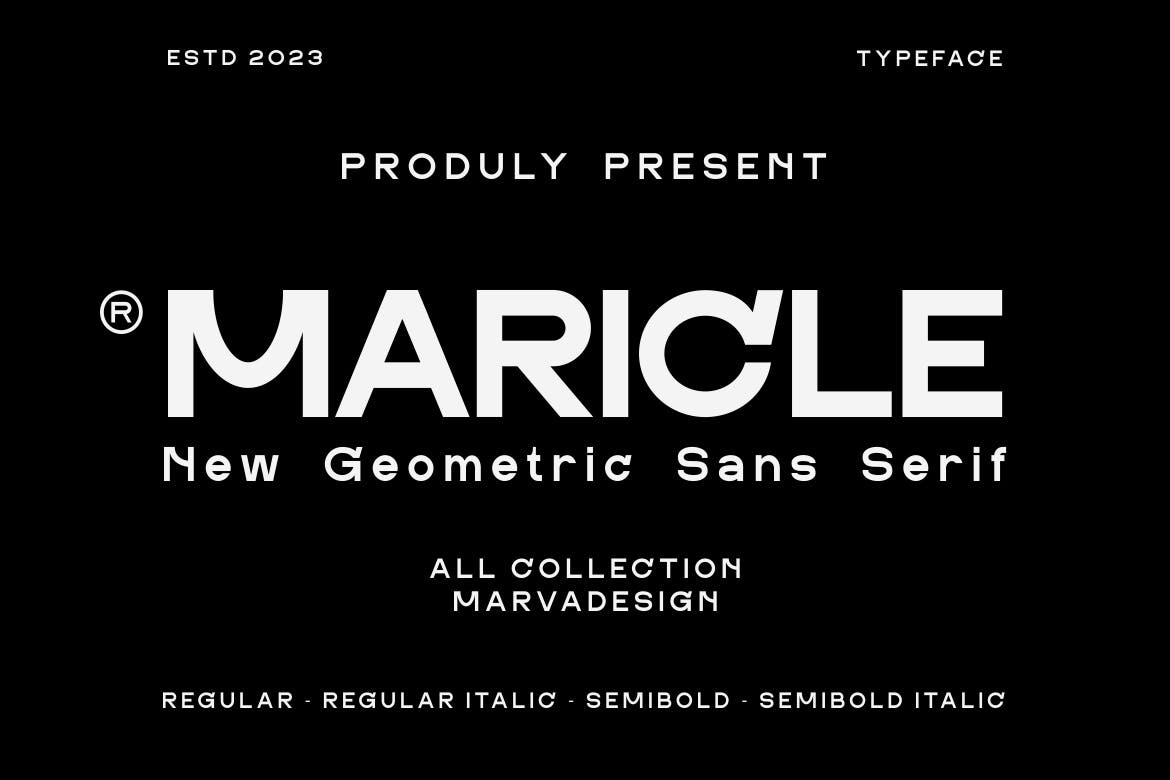 Maricle SemiboldItalic Font preview
