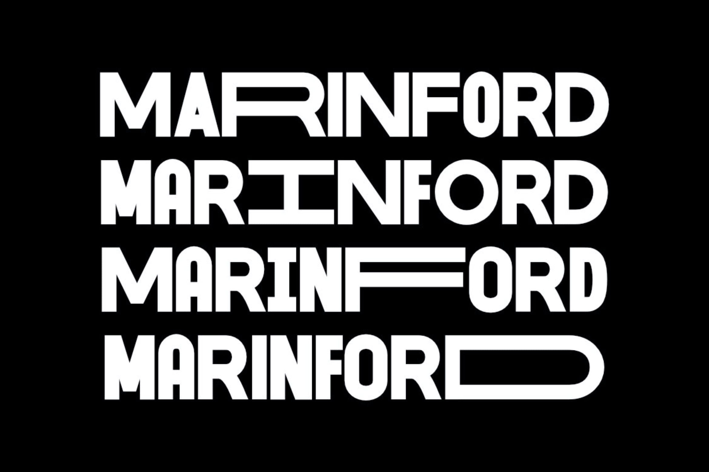 Marinford oblique Font preview