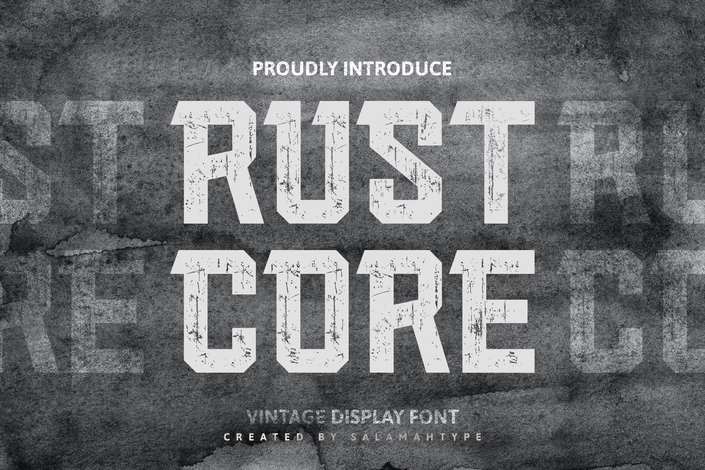 Rust Core Clean Font preview