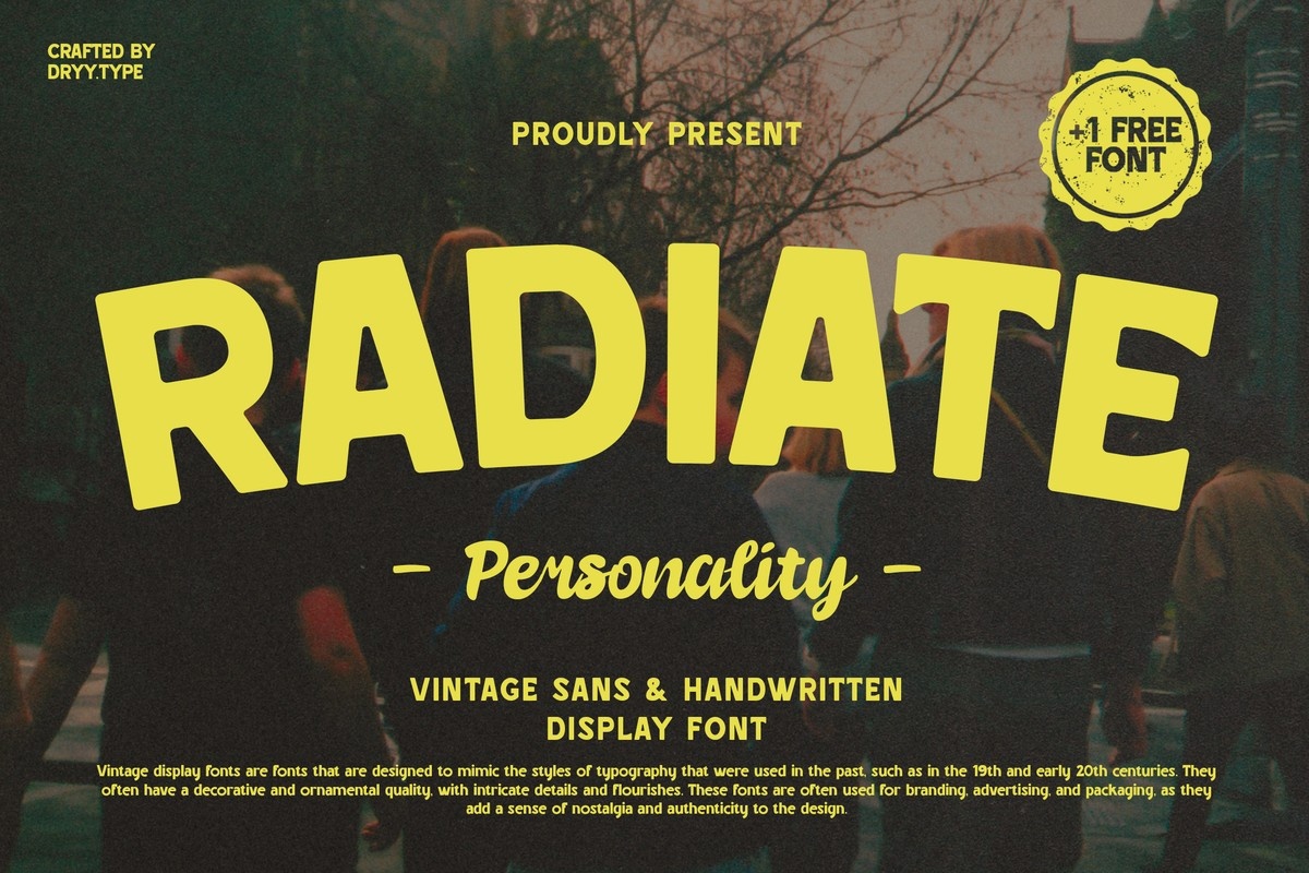 Radiate & Personality Font preview