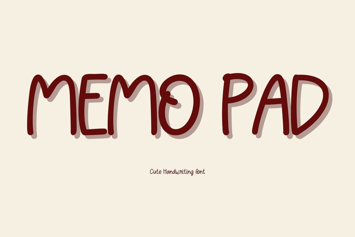 Memo Pad Regular Font preview