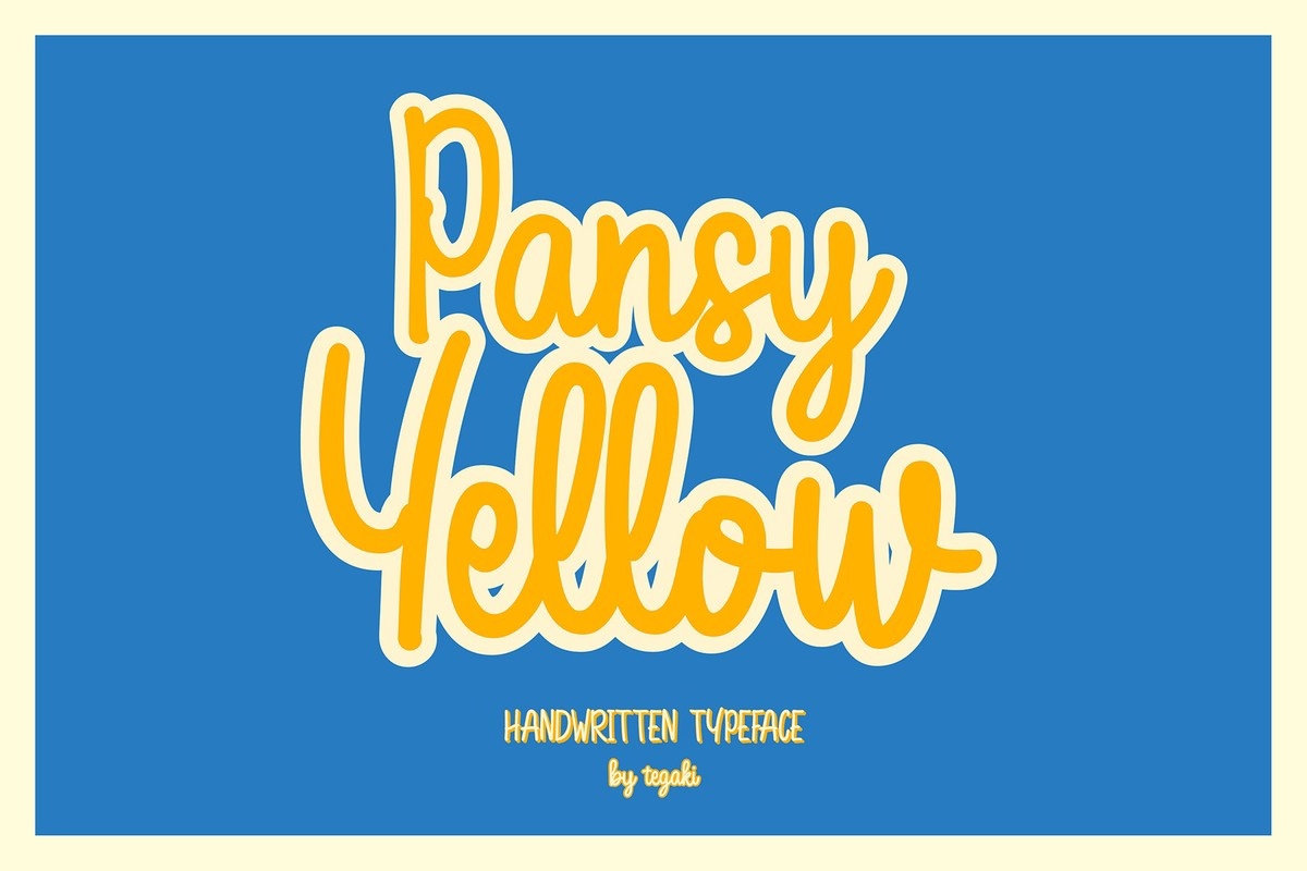 Pansy Yellow Yellow Outline Font preview