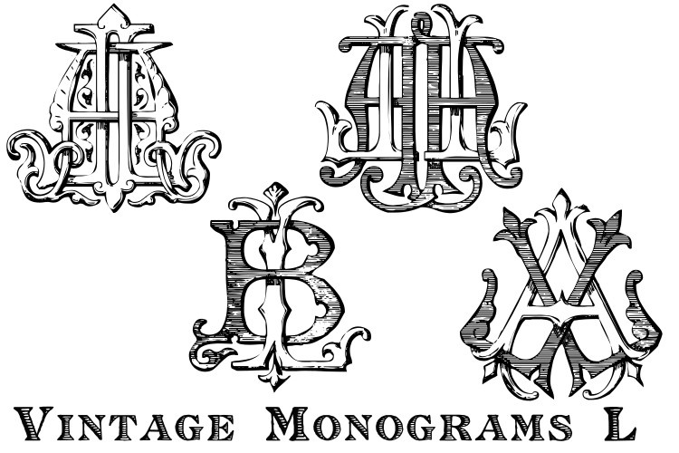 Monocracy Vintage Monograms L Font preview