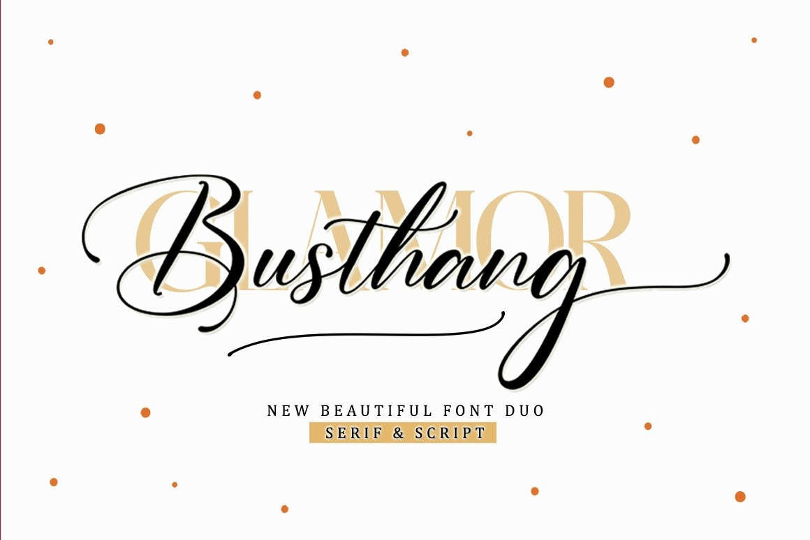 Busthang Glamor Font preview