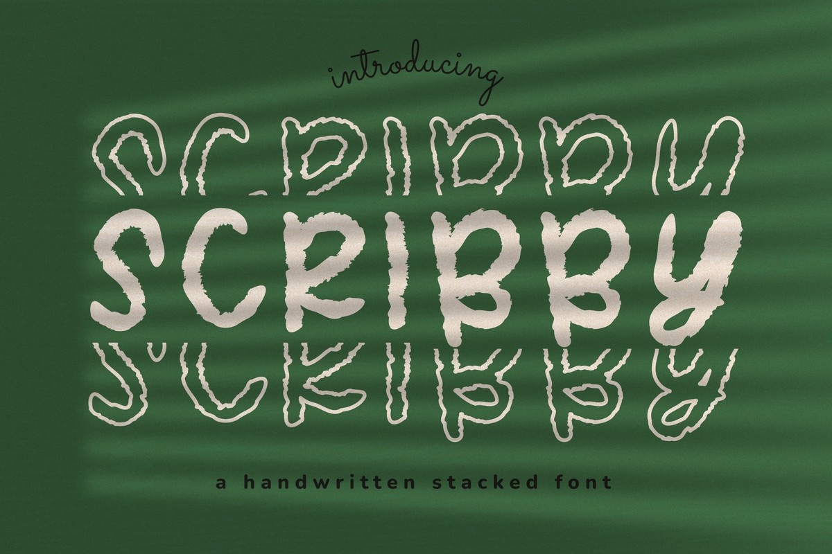 Scribby Stacked Font preview