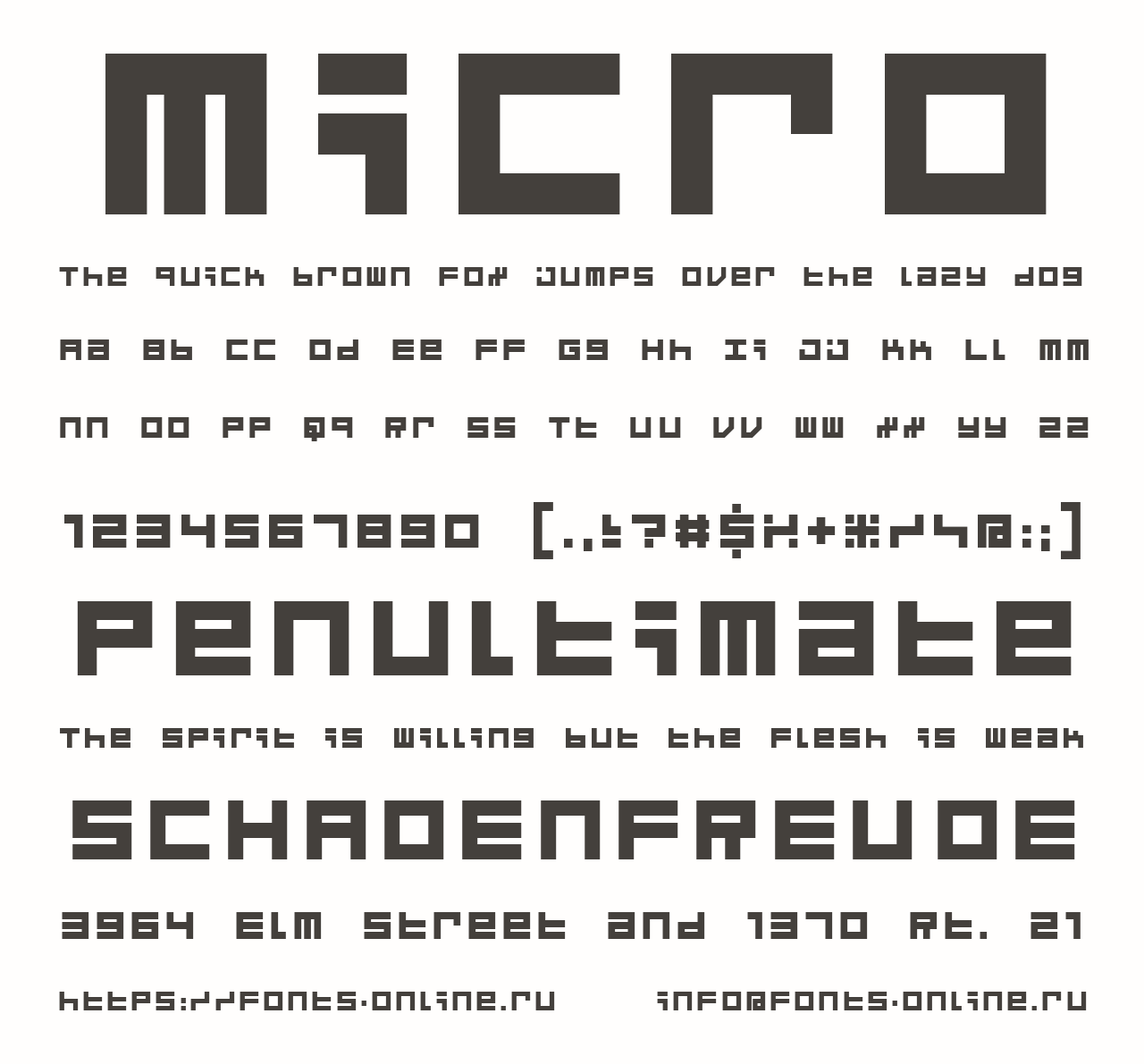 Micro 5 Font preview