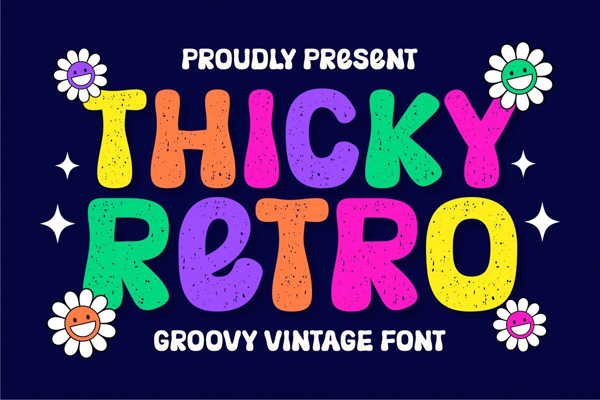 Thicky Retro Regular Font preview