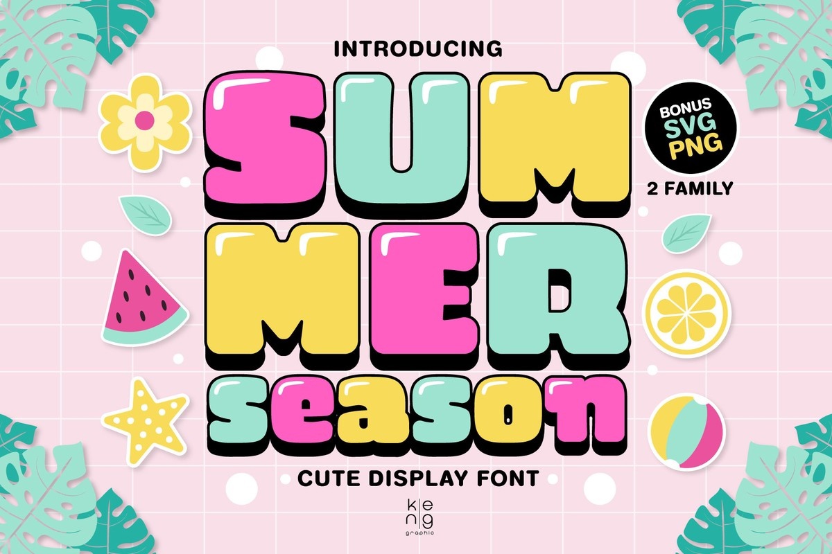 Summer Season Outline Font preview