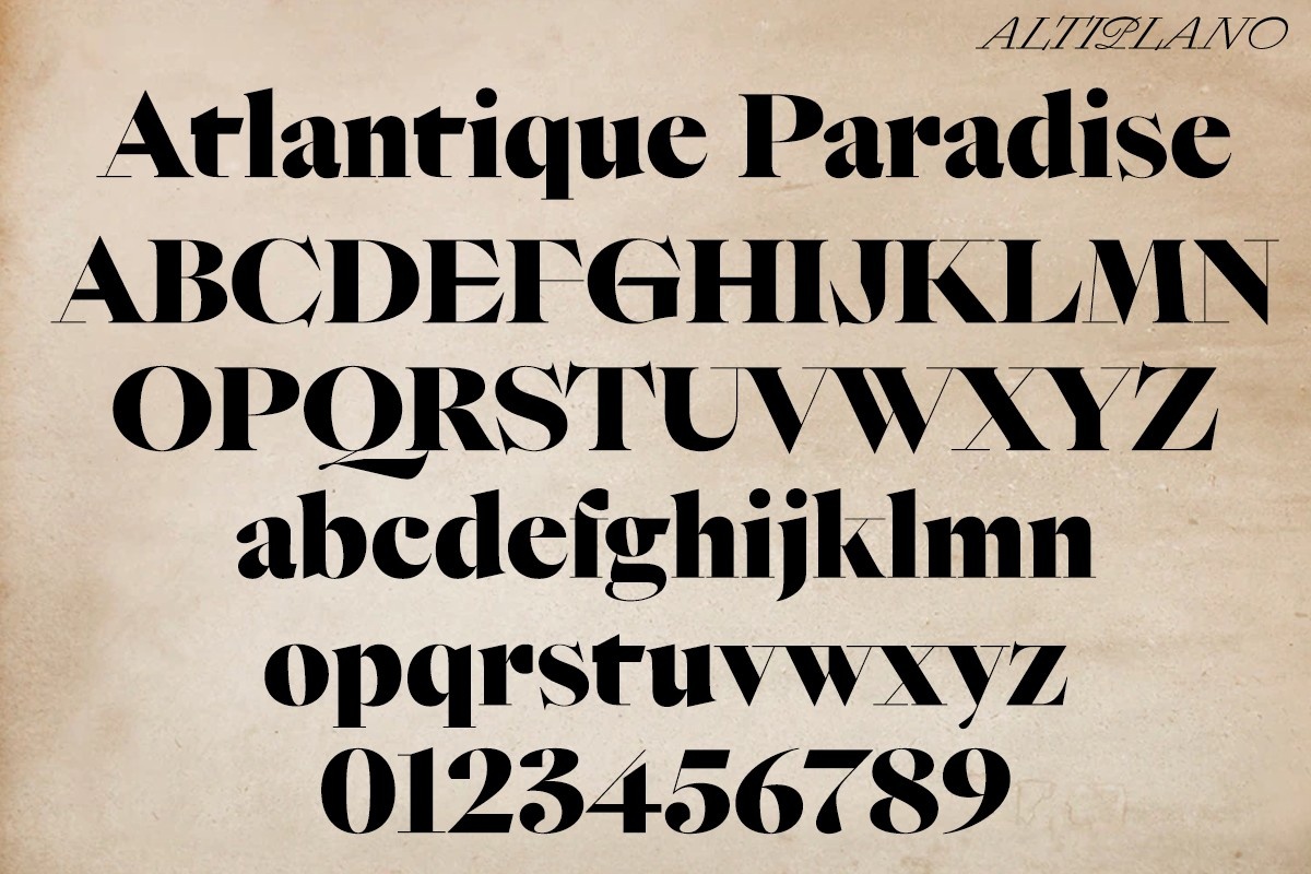 Atlantique Paradise Regular Font preview