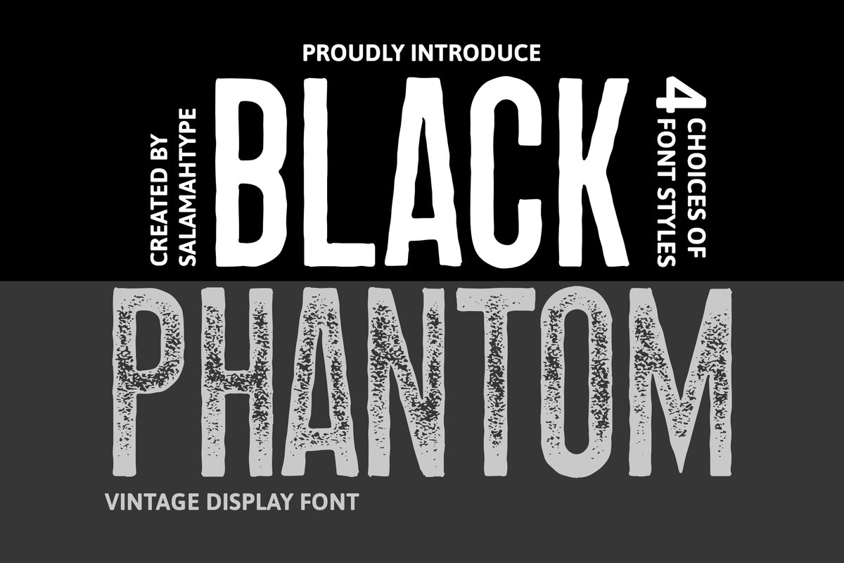Black Phantom Rough Texture Font preview