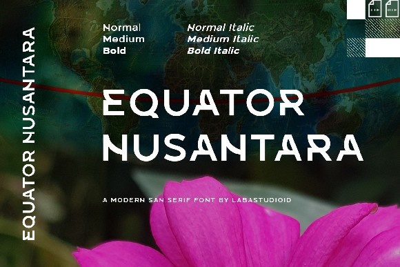 Equator Nusantara MediumItalic Font preview
