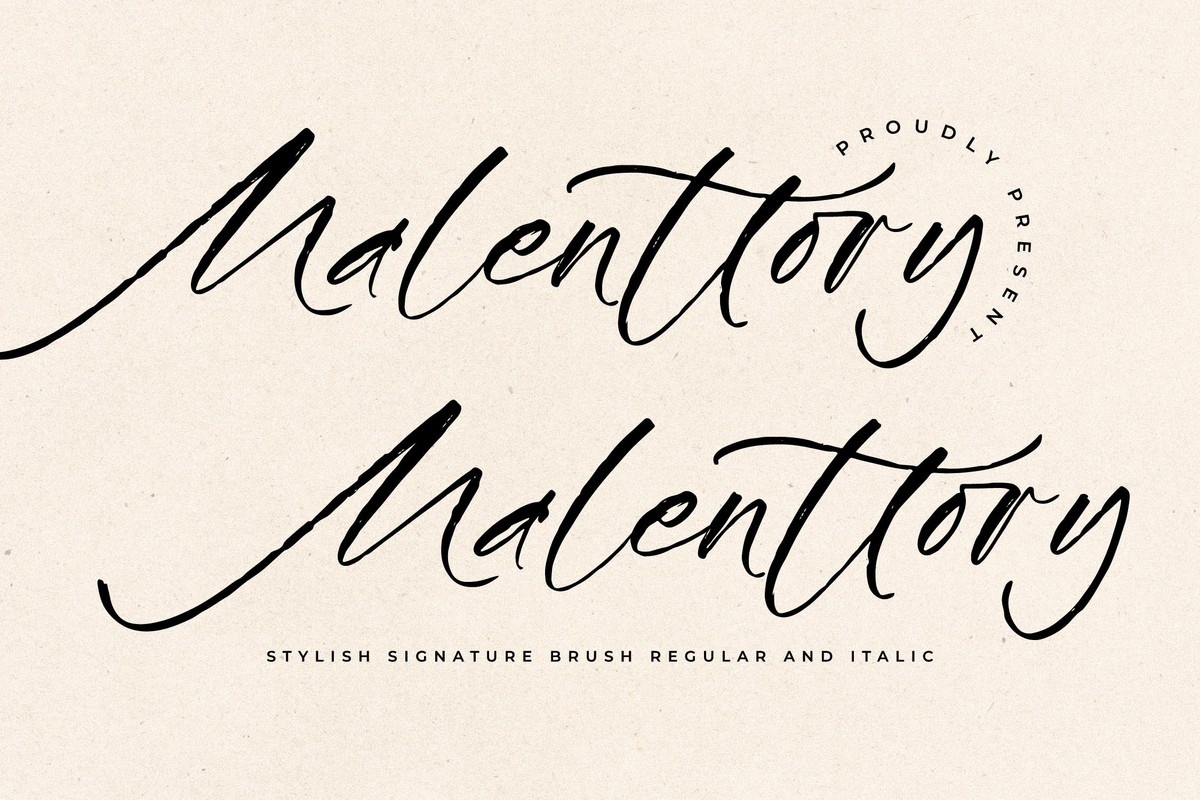 Malenttory Font preview