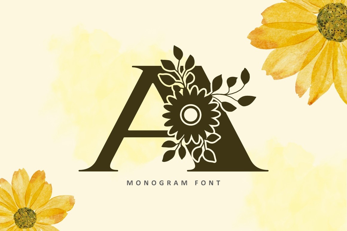 Sunflower Monogram Font preview