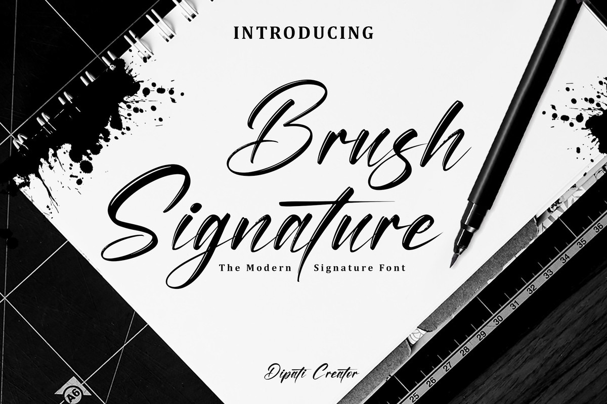 Brush Signature Font preview