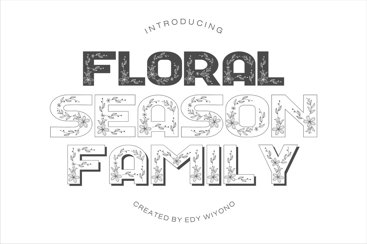 Floral Season Family Outline Font preview