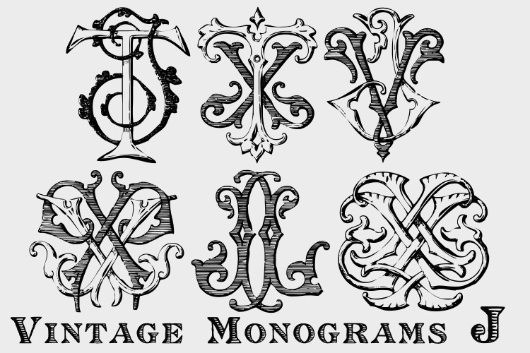 Monocracy Vintage Monograms J Regular Font preview