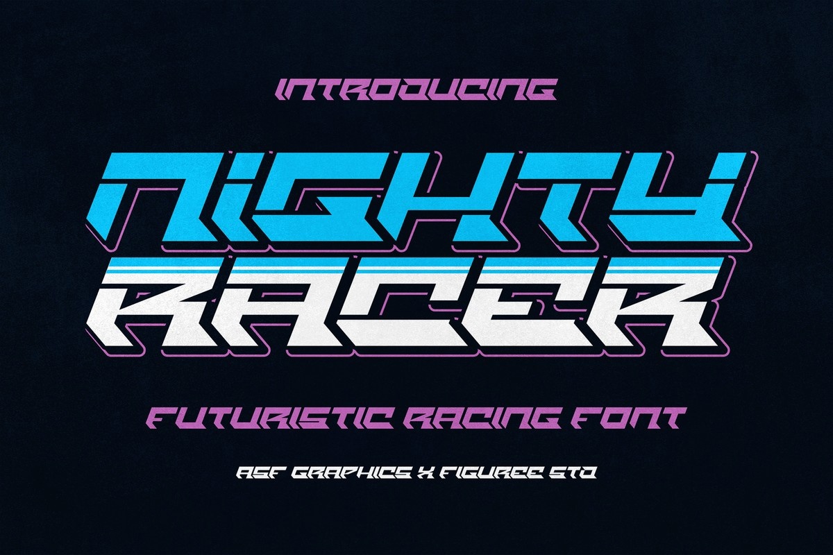 Nighty Racer Regular Font preview