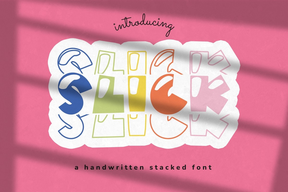 Slick Stacked Font preview