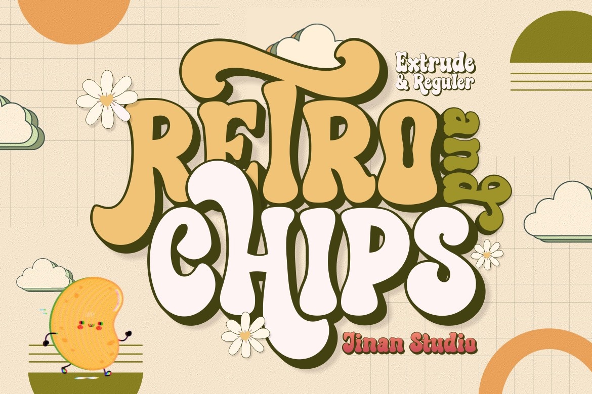 Retro and Chips Regular Font preview