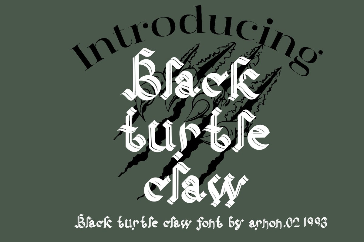 Black Turtle Claw Font preview