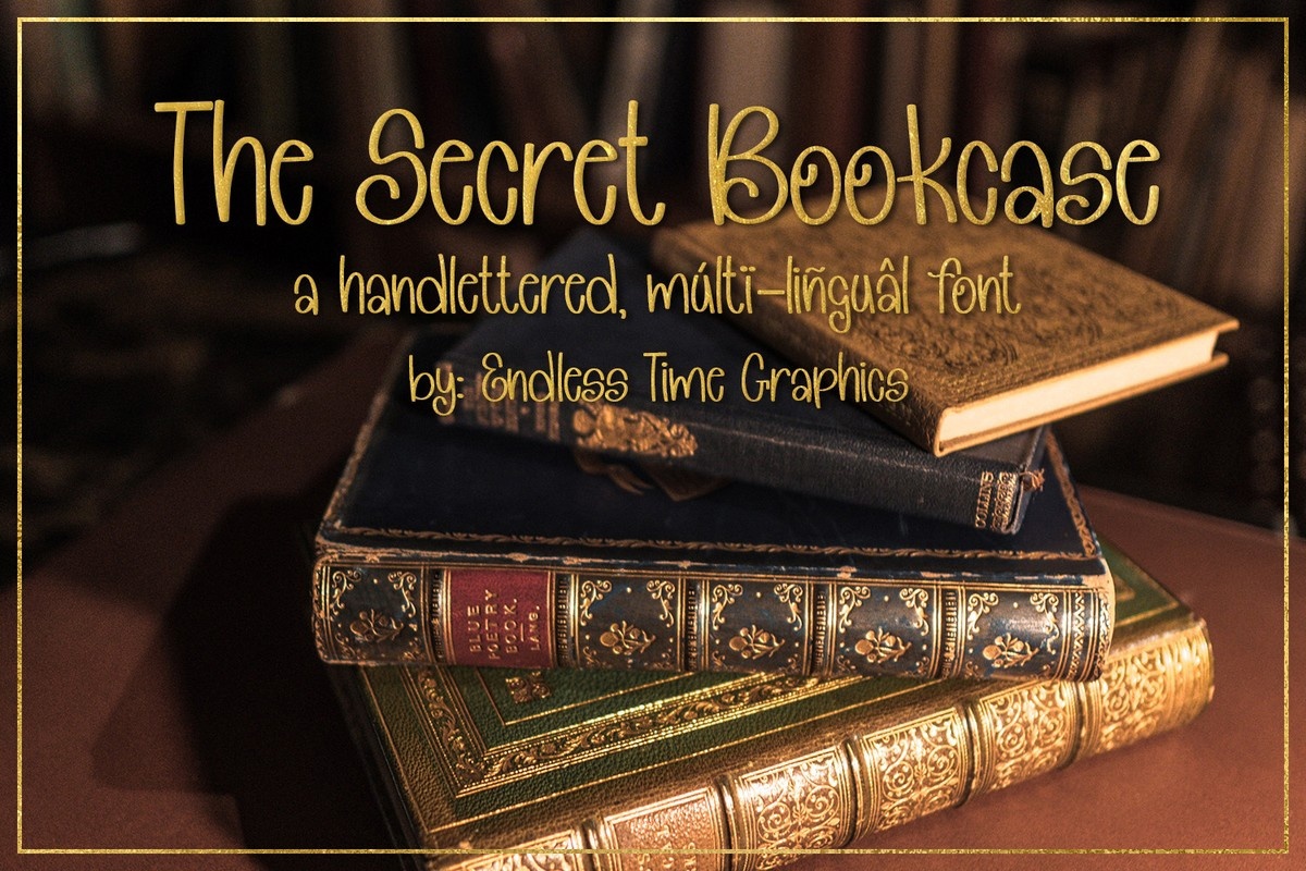 The Secret Bookcase Font preview