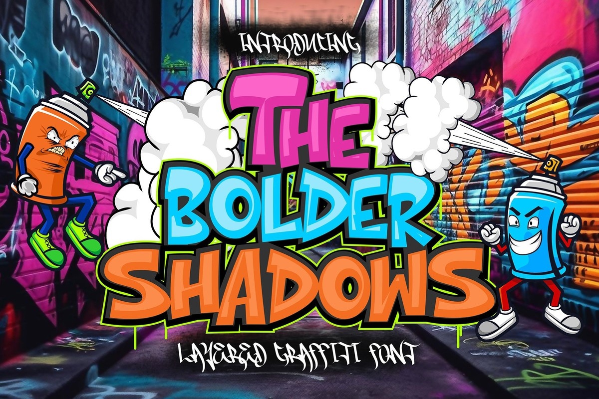 The Bolder Shadow Shadows Font preview