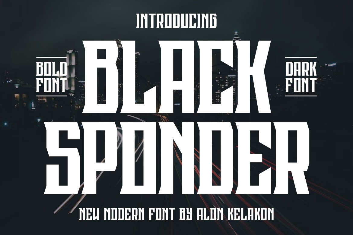 Black Sponder Regular Font preview