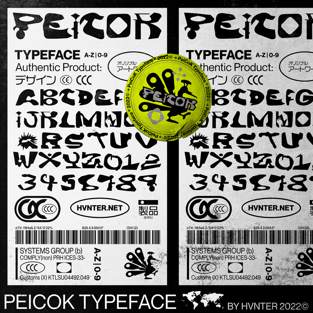 Peicok Typeface Font preview