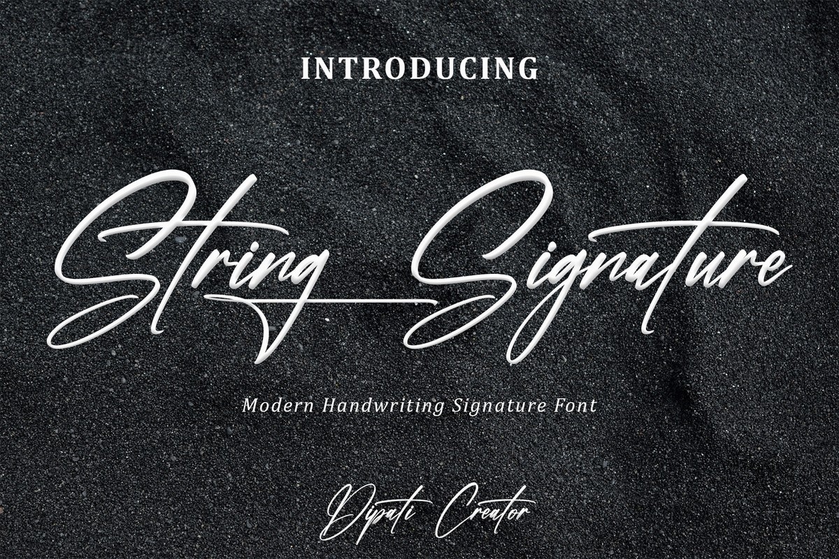 String Signature Font preview