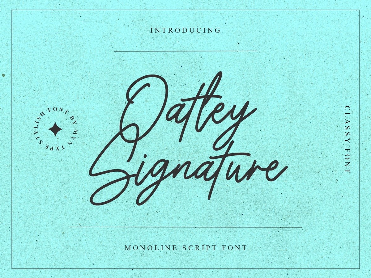 Oatley Signature Font preview
