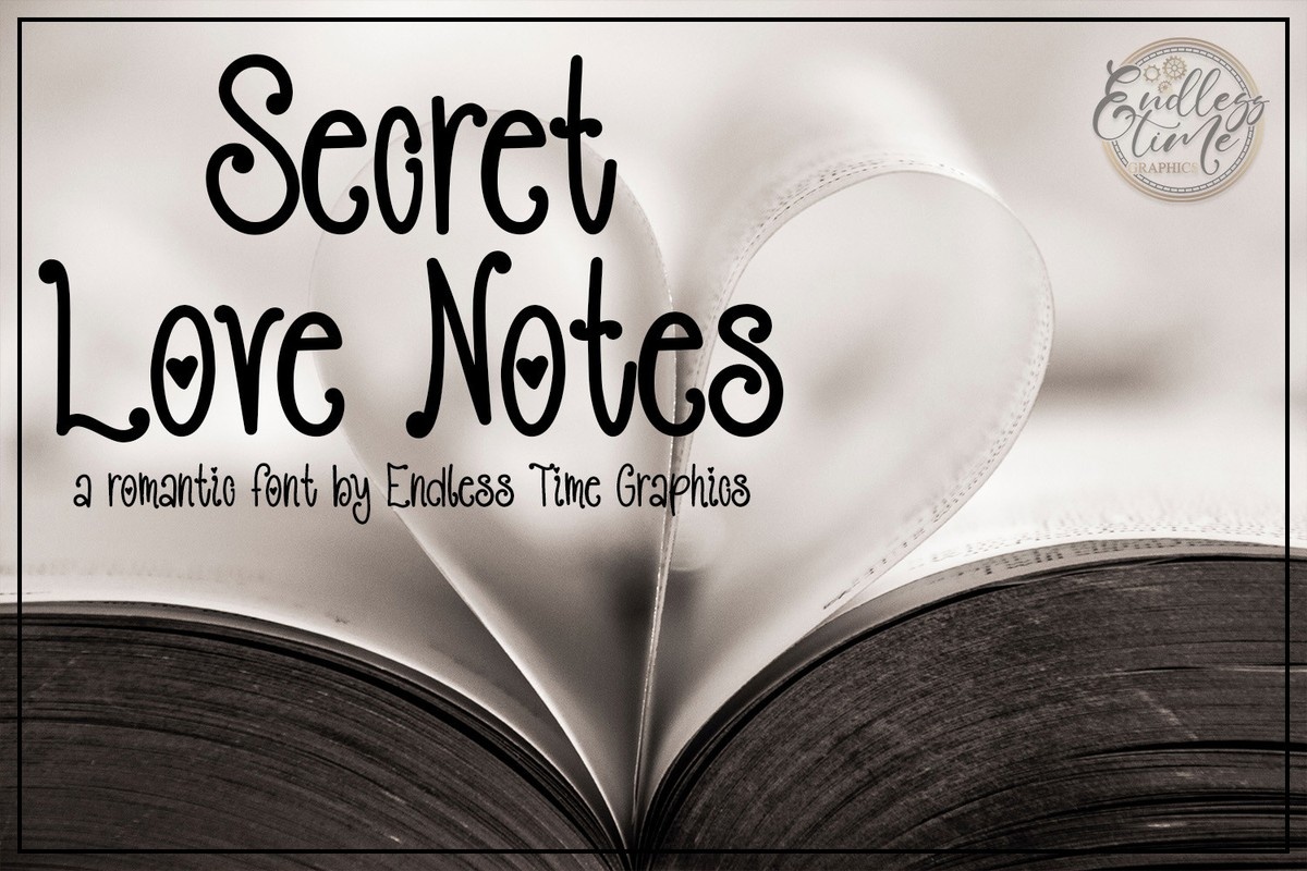 Secret Love Notes Regular Font preview