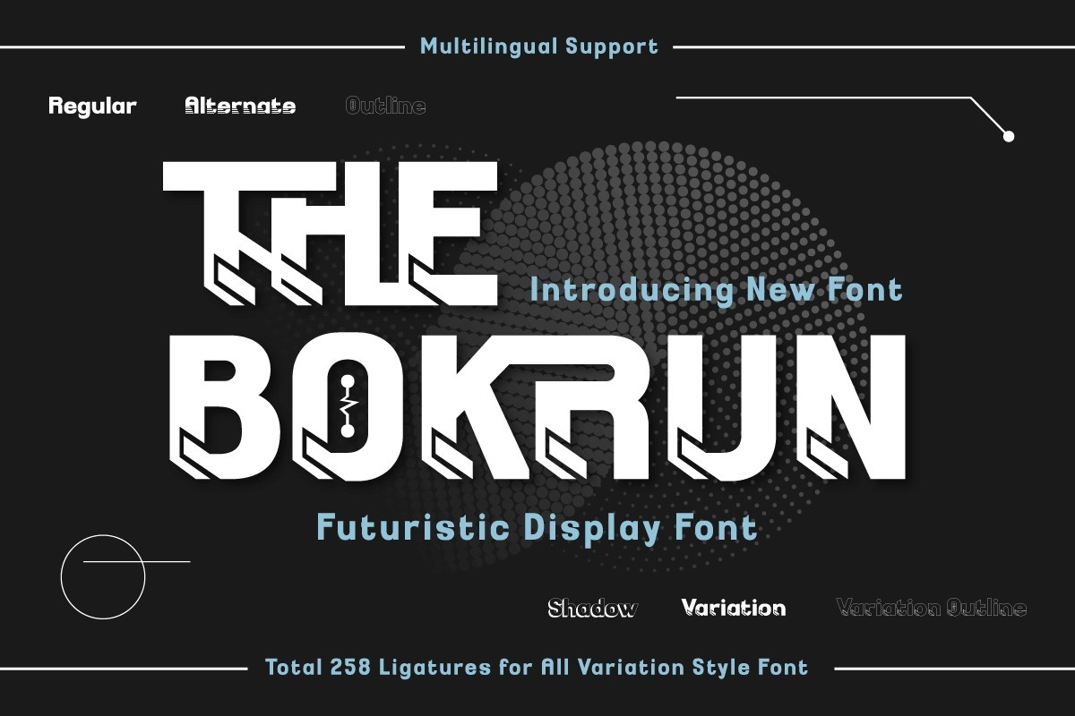 The Bokrun VariationOutline Font preview
