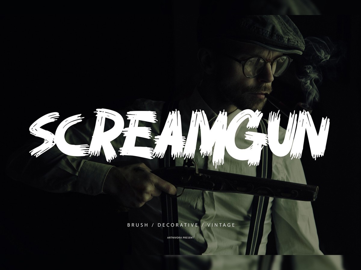 Screamgun Regular Font preview